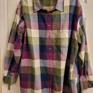 Krazy Kat Multicolor Plaid Shirt XXL
